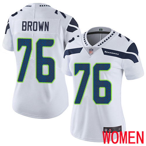 Seattle Seahawks Limited White Women Duane Brown Road Jersey NFL Football #76 Vapor Untouchable